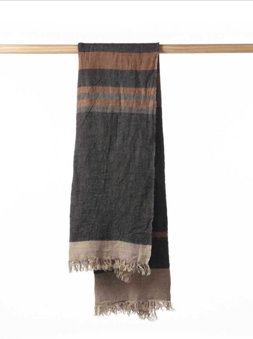 Libeco Linen - The Belgian Towel - Black Stripe - 3 Sizes