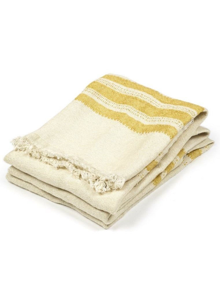 Libeco Linen - The Belgian Towel - Mustard Stripe - 3 Sizes