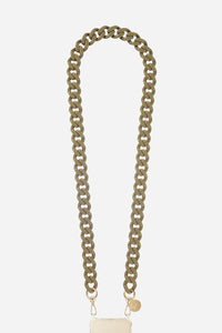 La Coque Francaise - Gia Khaki Long Phone Chain