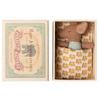 Maileg - Sleepy-Wakey Baby Mouse In a Box - Blue