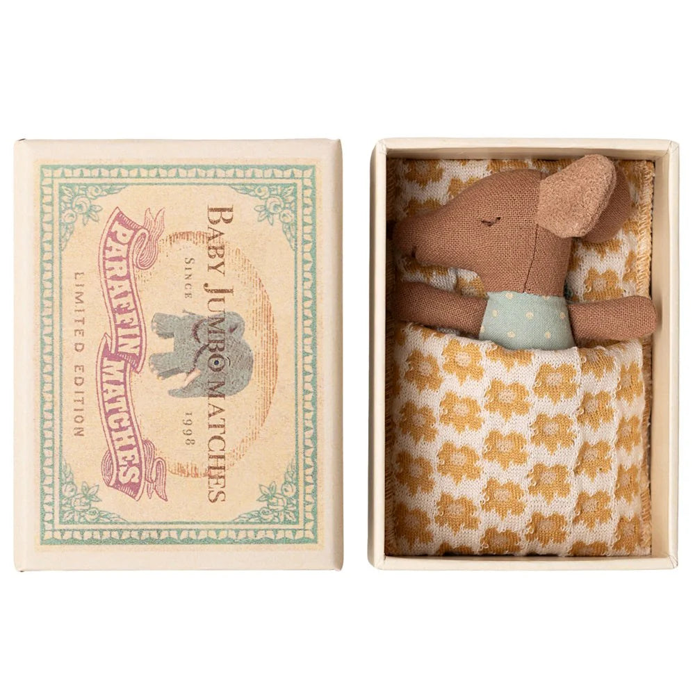 Maileg - Sleepy-Wakey Baby Mouse In a Box - Blue