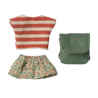 Maileg - Clothes and Bag Big Sister Mouse Green