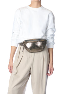 Jerome Dreyfuss Lino banane - Lamé Champagne Goatskin