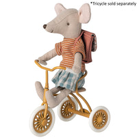 Maileg - Mouse Tricycle Big Sister with Bag rose