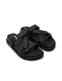 La Tribe - Aki Braided Slide - Black