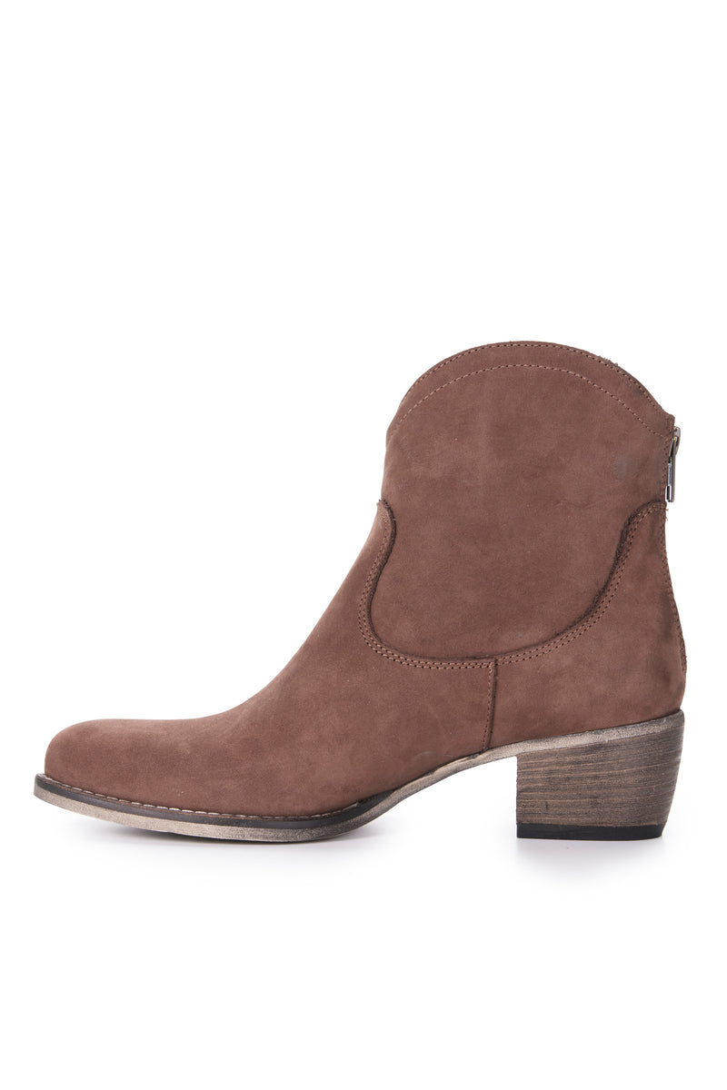 Estilo Emporio - Nubuk Love Zip Boot - Chocolate