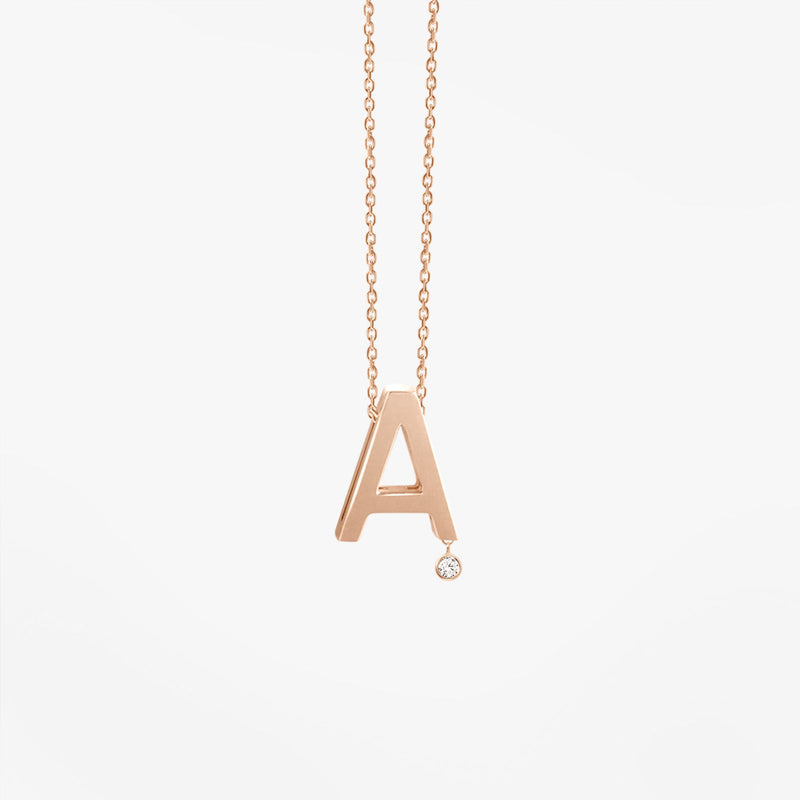 Vanrycke - Abécédaire Necklace Rose Gold and Diamond Necklace