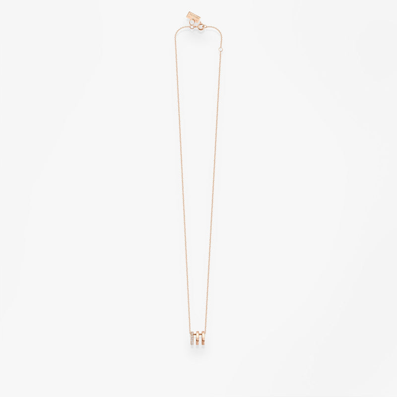 Vanrycke - Charlie Triple Ring Rose Gold and Diamond Necklace