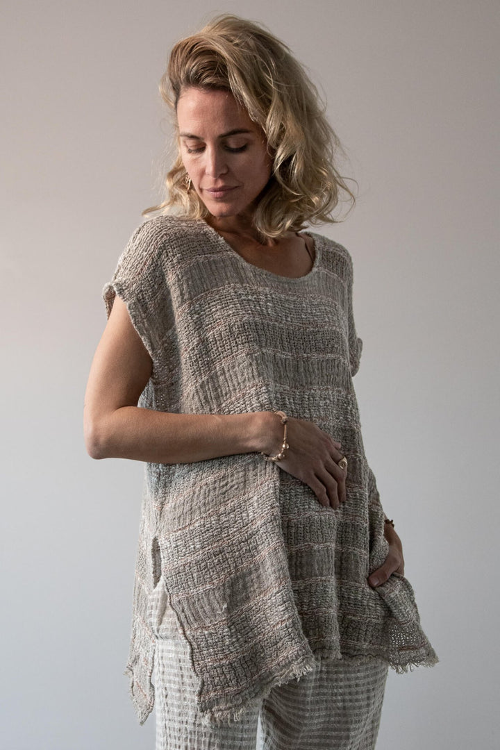 La Bottega di Brunella - Maglia Icaro Linen Top - Naturale