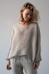 La Bottega di Brunella - Maglia Sibilla Linen Top - Naturale