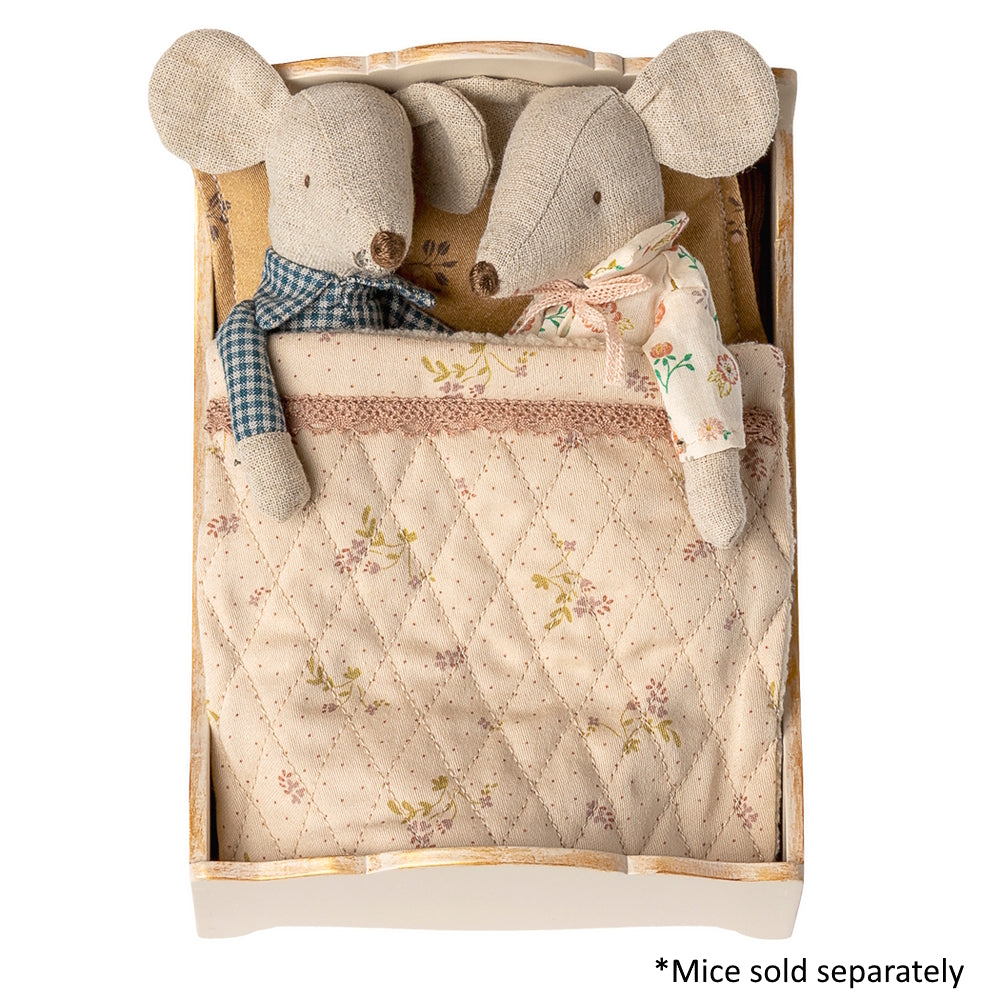 Maileg - Bed Mouse Wooden Off White