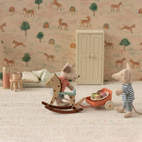 Maileg - Tricycle Trailer Mouse Coral