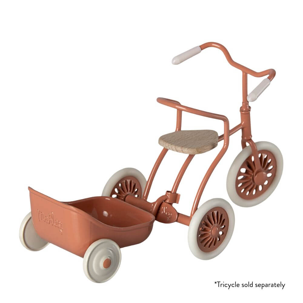Maileg - Tricycle Trailer Mouse Coral