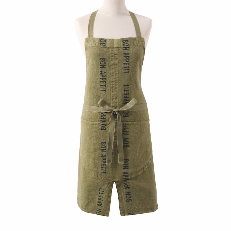Charvet Editions French Linen Apron - Tablier Bon Appetit - Avocat