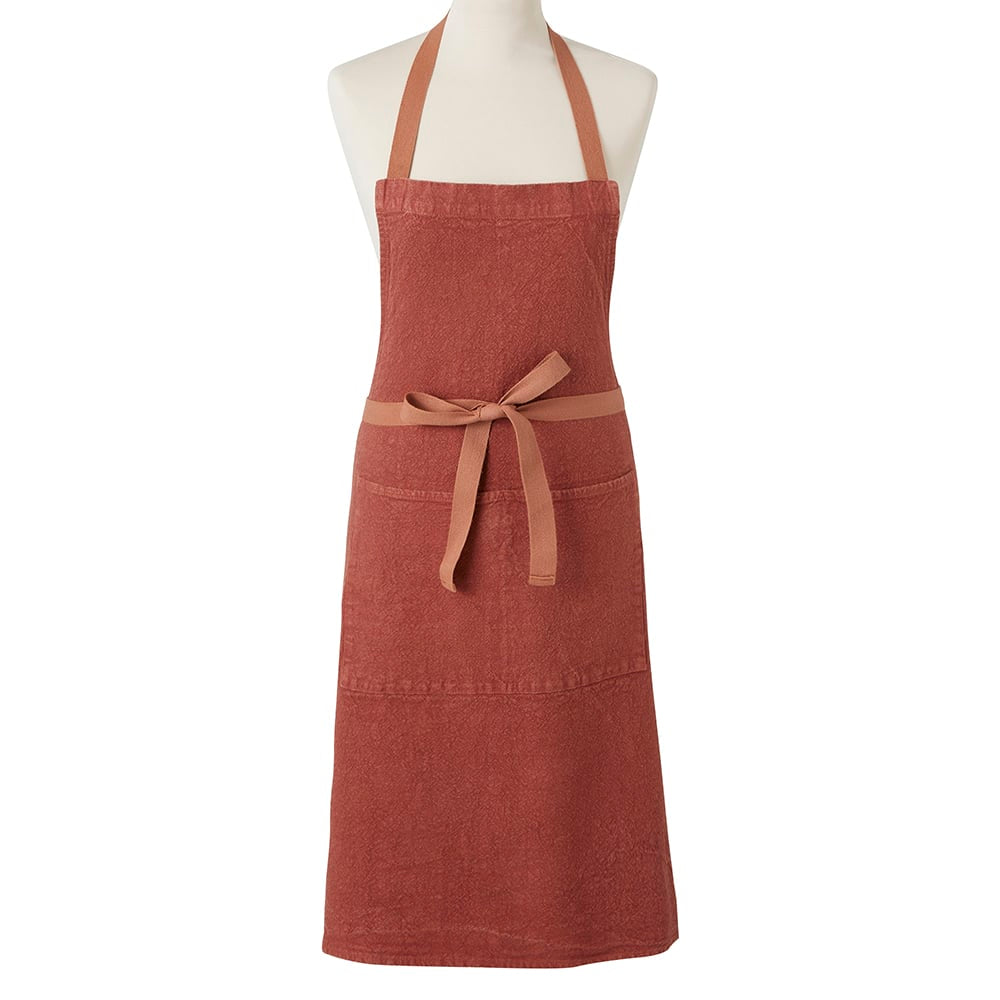 Charvet Editions French Linen Apron - Tablier Doudou - Brique