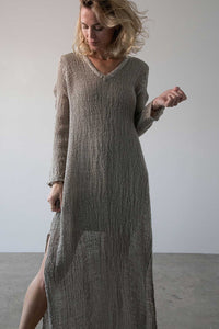 La Bottega di Brunella - Vestito Mietitura Linen Dress - Latte