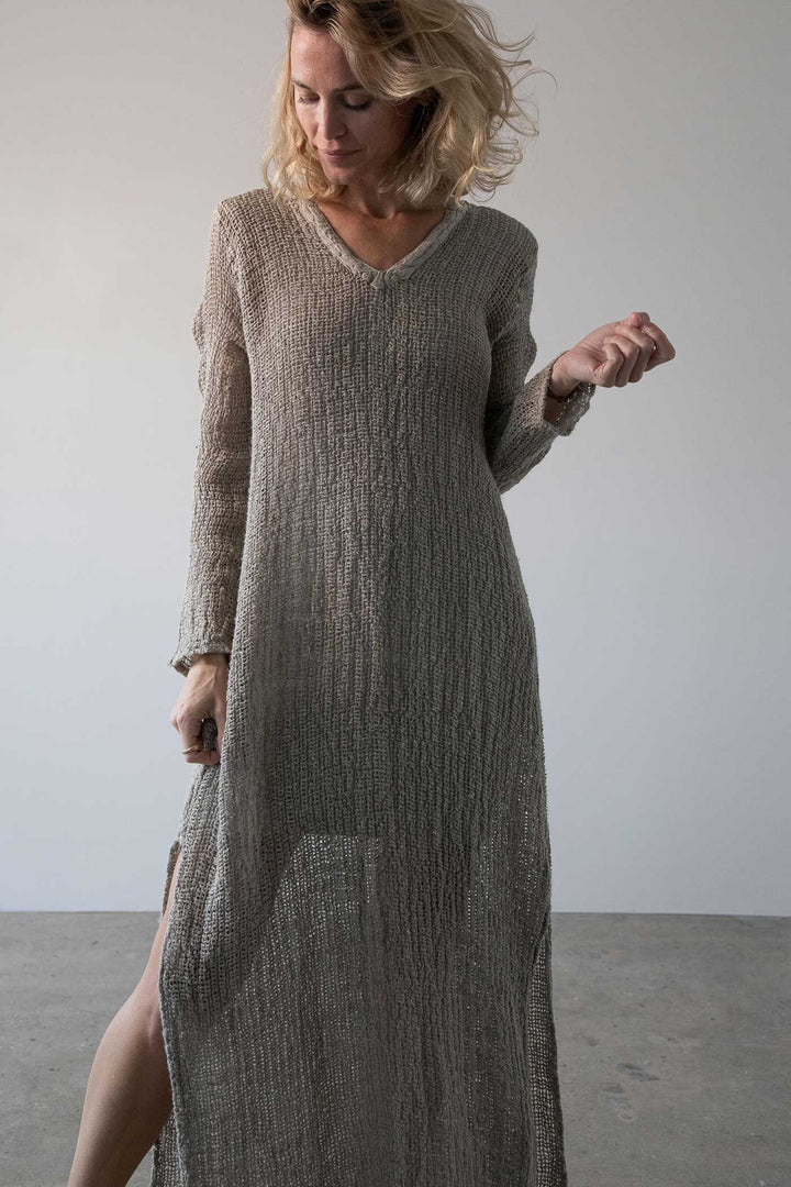 La Bottega di Brunella - Vestito Mietitura Linen Dress - Latte