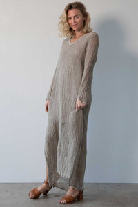La Bottega di Brunella - Vestito Mietitura Linen Dress - Latte