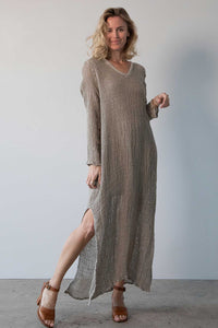 La Bottega di Brunella - Vestito Mietitura Linen Dress - Latte