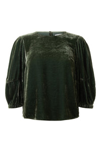 Velvet - Nancy Silk Velvet Top - Marsh