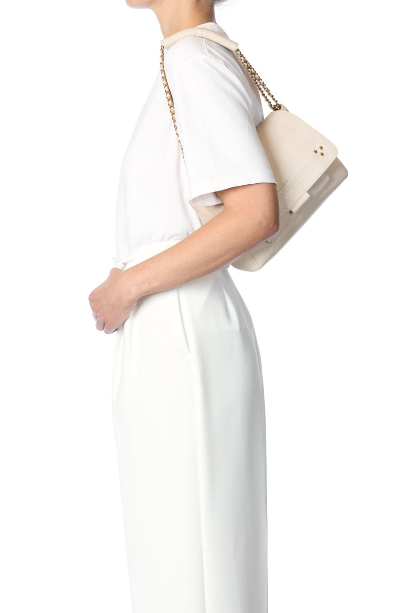 Jerome Dreyfuss Lulu M - Ecru grainé Goatskin