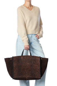 Jerome Dreyfuss Léon L - Imprimé Léopard Naturel Split Suede