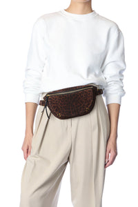 Jerome Dreyfuss Lino banane - Imprimé Léopard Naturel Split Suede