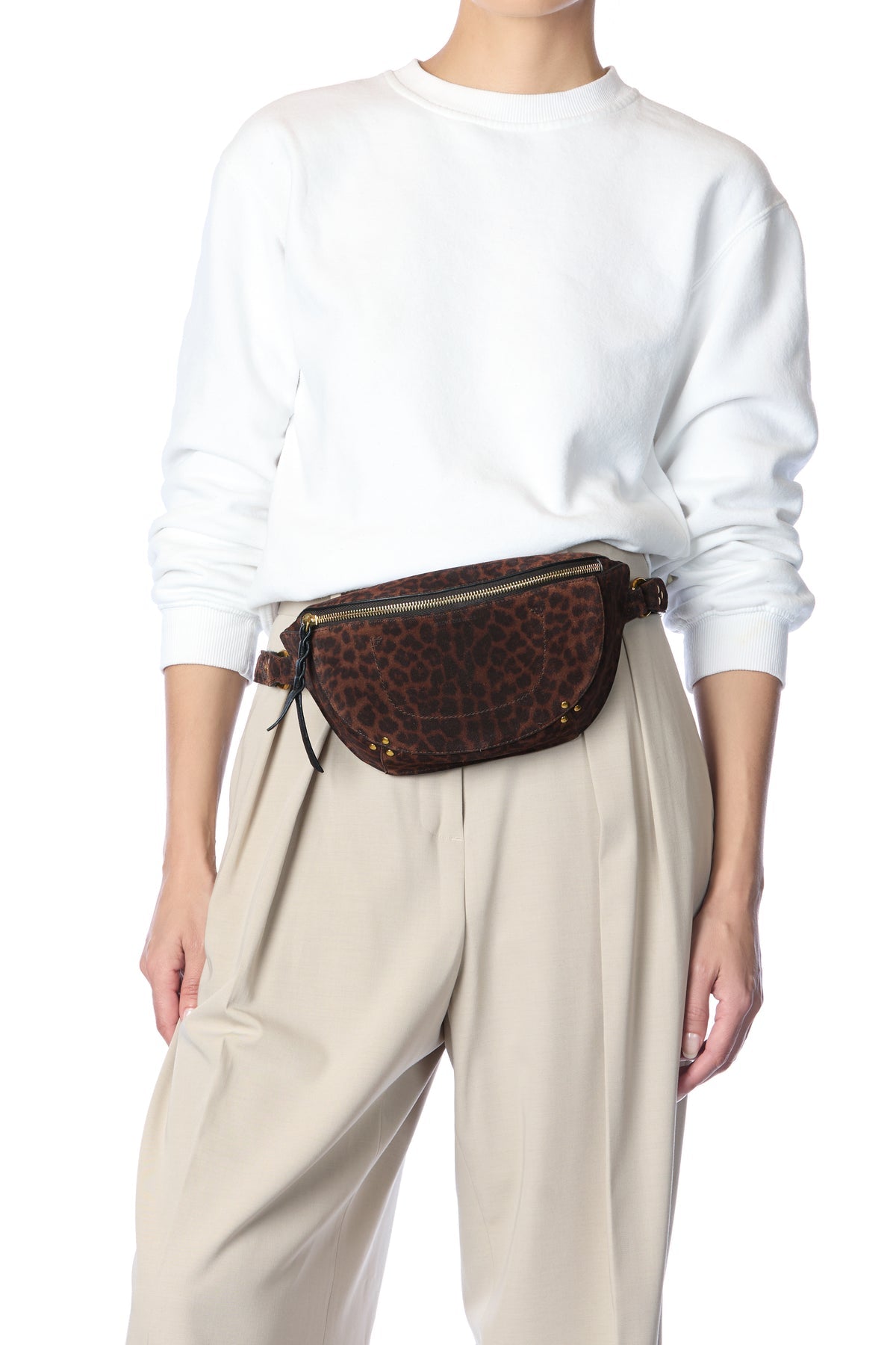 Jerome Dreyfuss Lino banane - Imprimé Léopard Naturel Split Suede