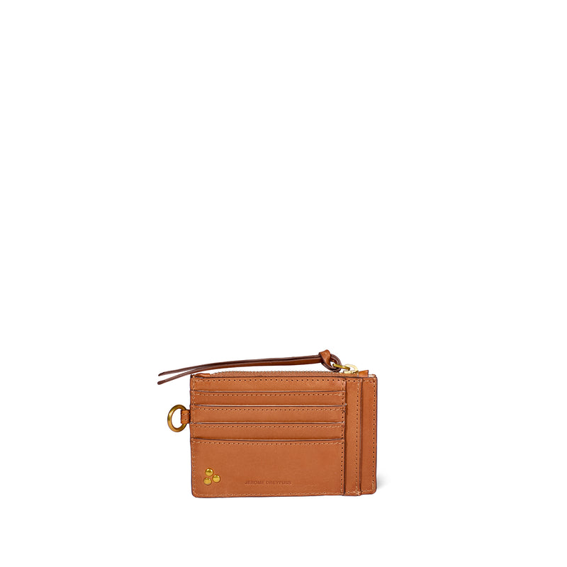 Jerome Dreyfuss Lucky porte cartes - Chêne Cowskin