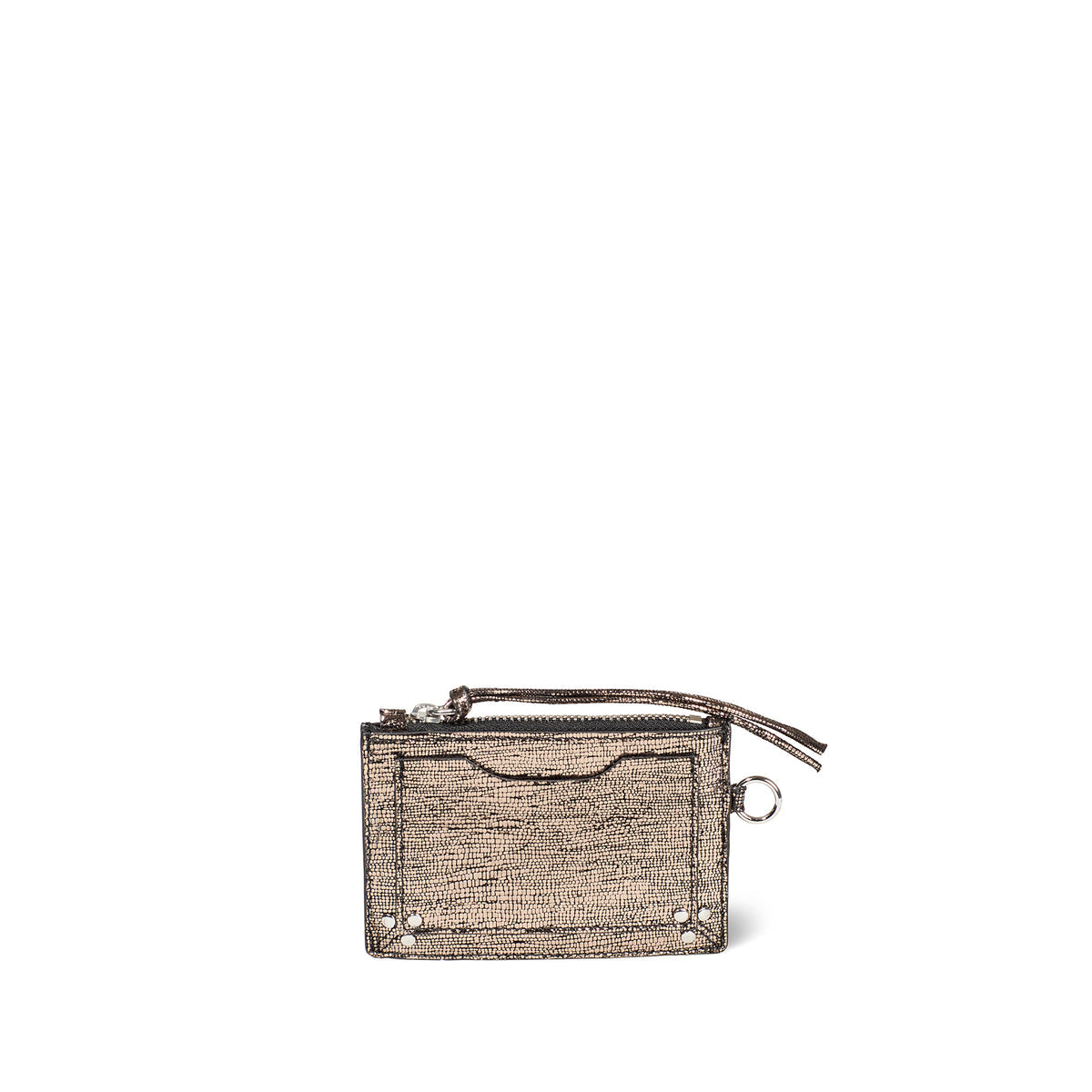 Jerome Dreyfuss Lucky porte cartes - Goatskin Lamé Champagne