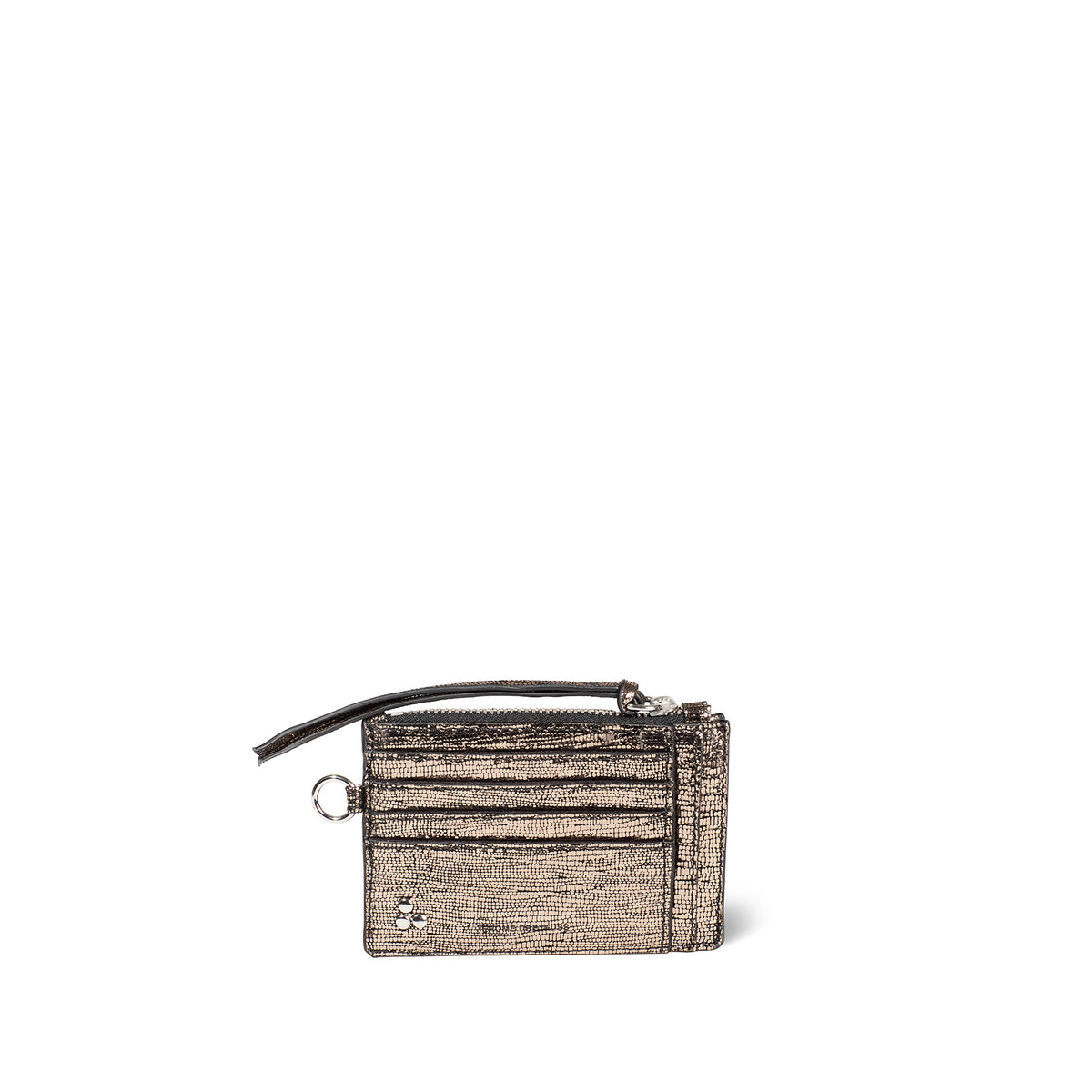 Jerome Dreyfuss Lucky porte cartes - Goatskin Lamé Champagne