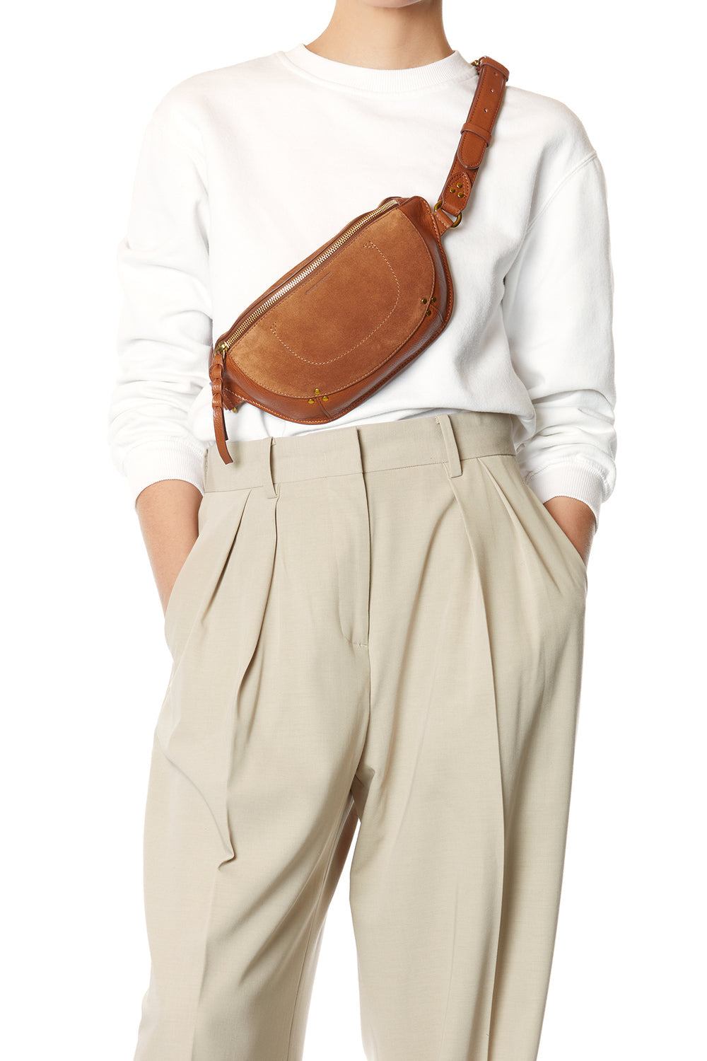Jerome Dreyfuss Lino banane - Split Suede Caramel