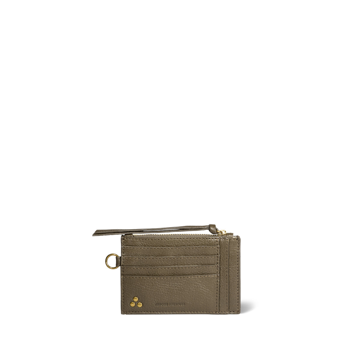 Jerome Dreyfuss Lucky porte cartes - Kaki Goatskin