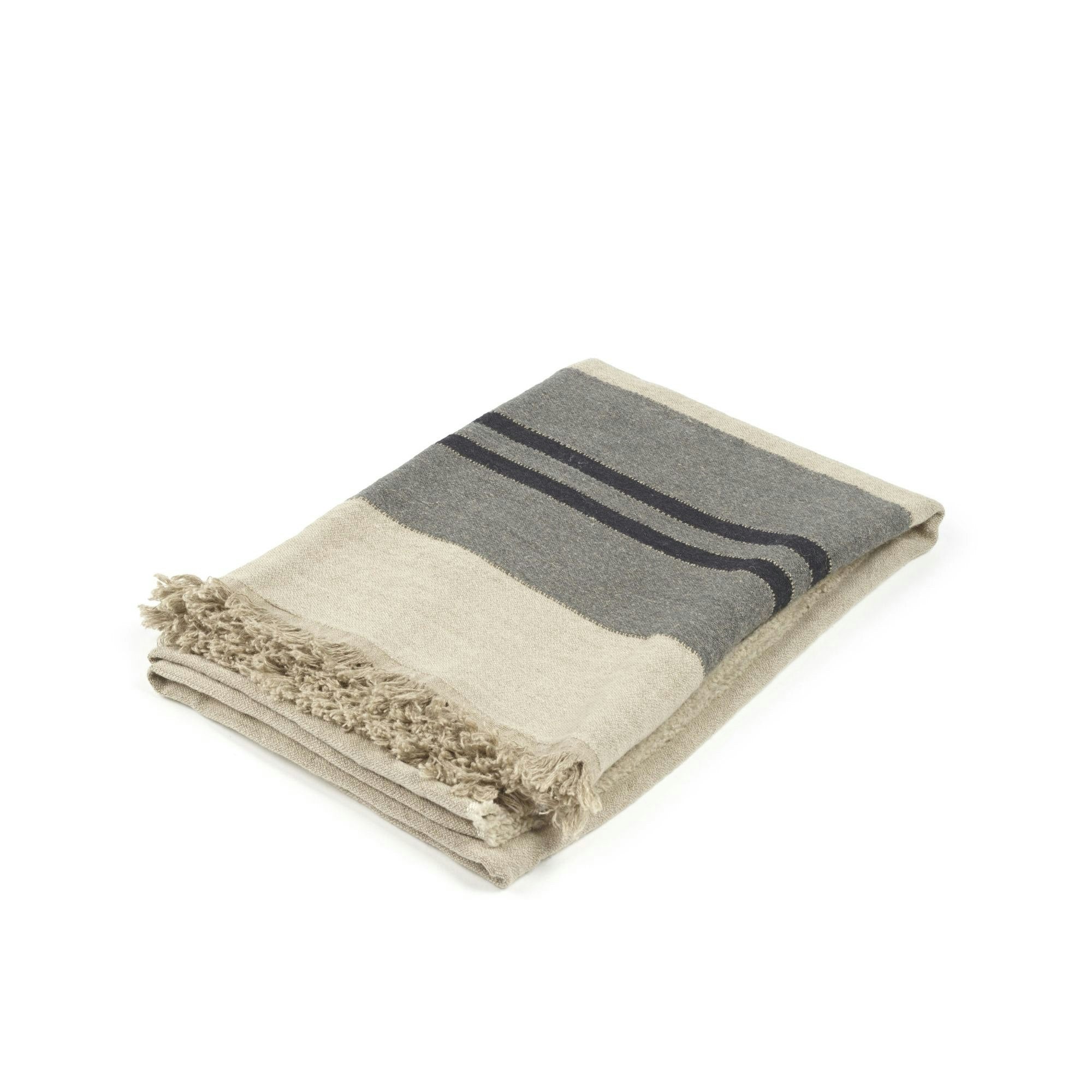 Libeco Linen - Black House Stripe Throw