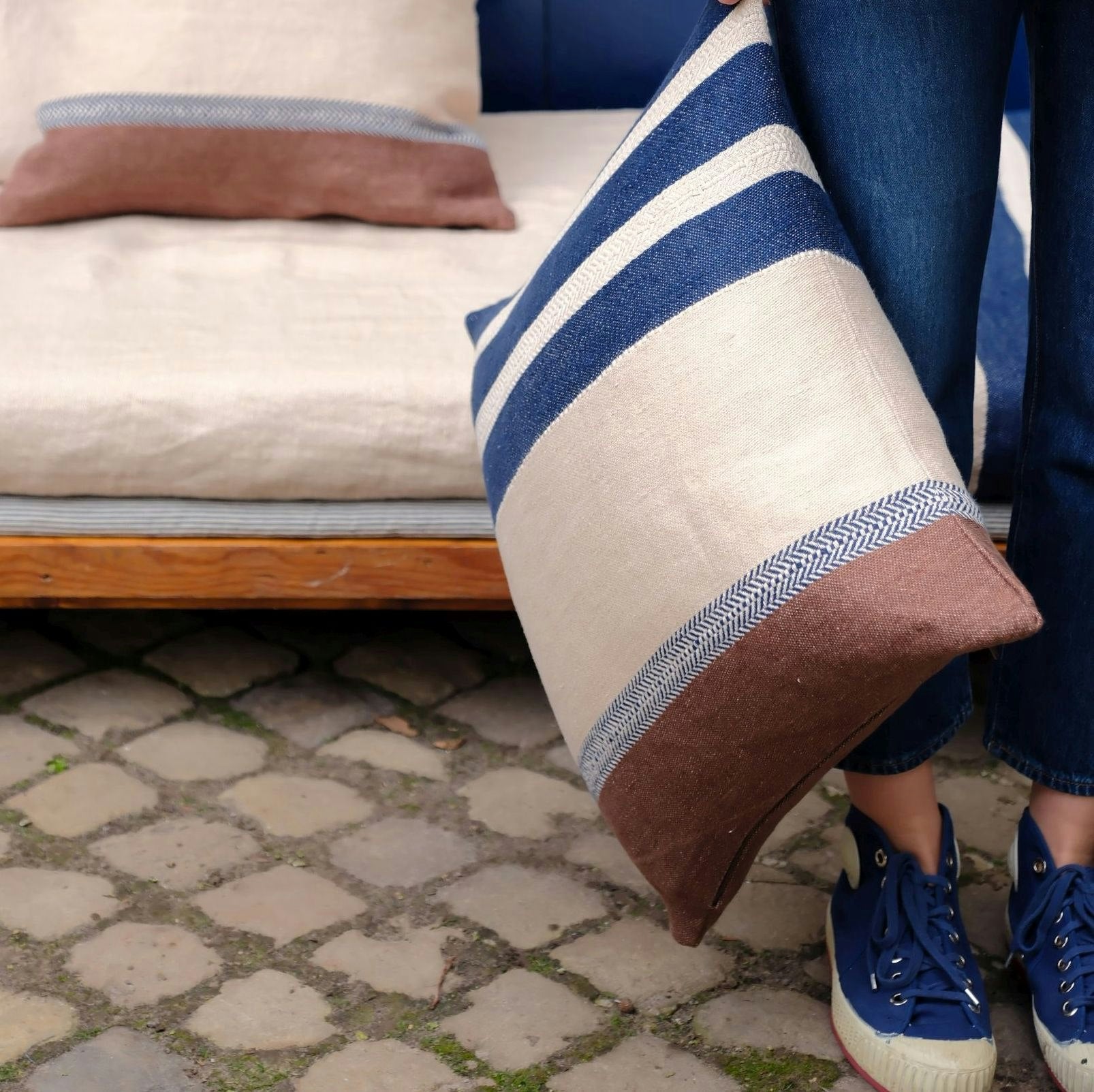 Libeco Marina Stripe Pillow Cover - Indigo