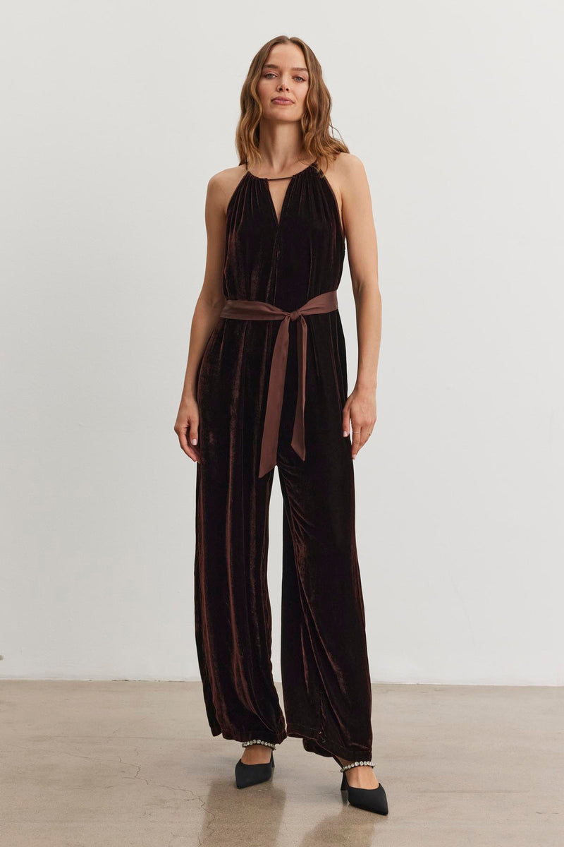 Velvet - Cienna Silk Velvet Jumpsuit