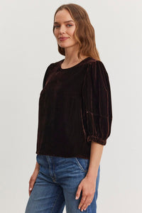 Velvet - Nancy Silk Velvet Top - Black