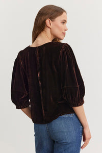 Velvet - Nancy Silk Velvet Top - Black