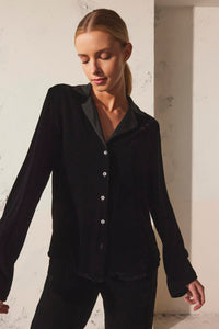 Velvet - Brenna Silk Velvet Shirt