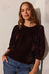 Velvet - Nancy Silk Velvet Top - Black