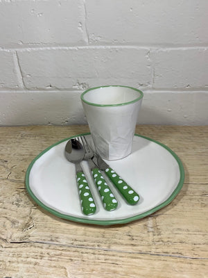Sabre Children's Cutlery Set - Green Spot