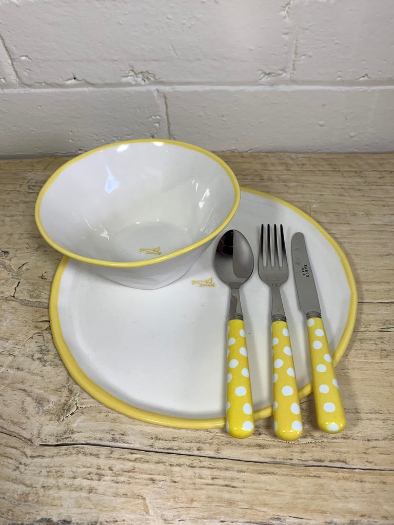 Sabre Children's Cutlery Set - Yellow Spot