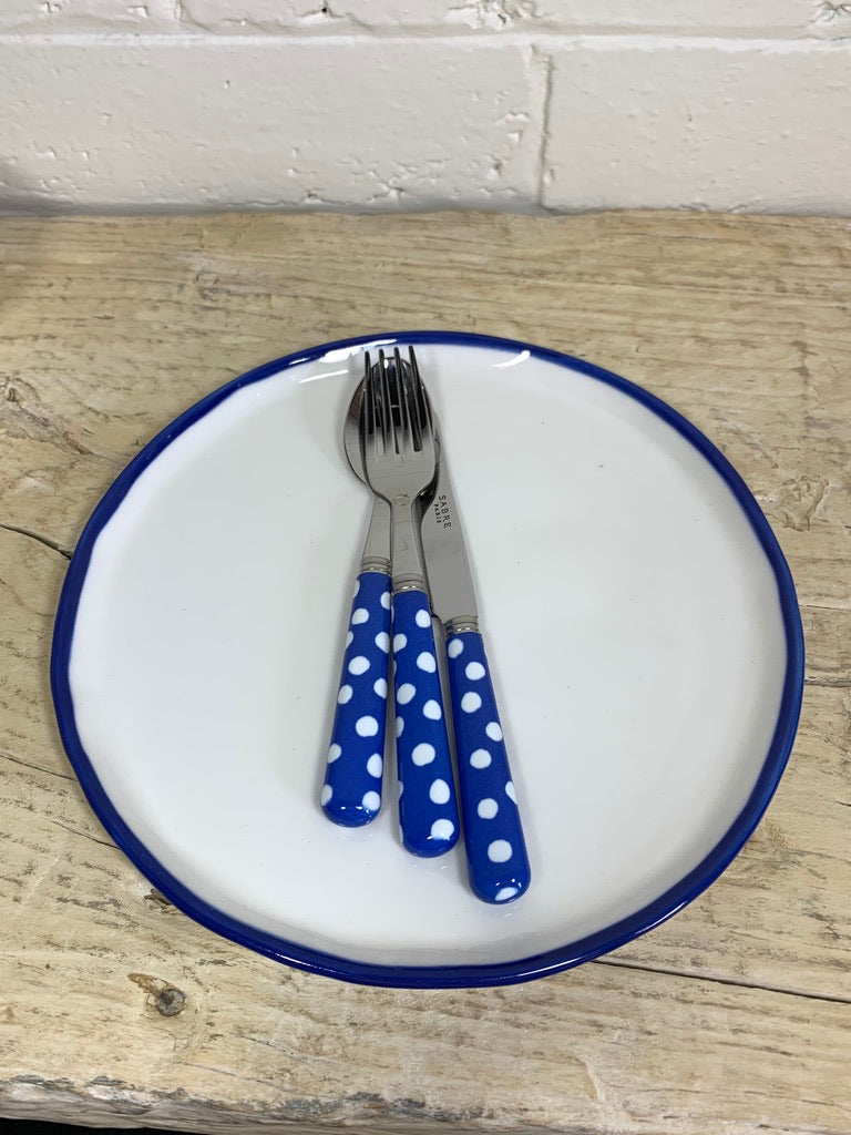 Sabre Children's Cutlery Set - Blue Spot