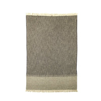 Libeco Jules Throw - Black and Green Herringbone