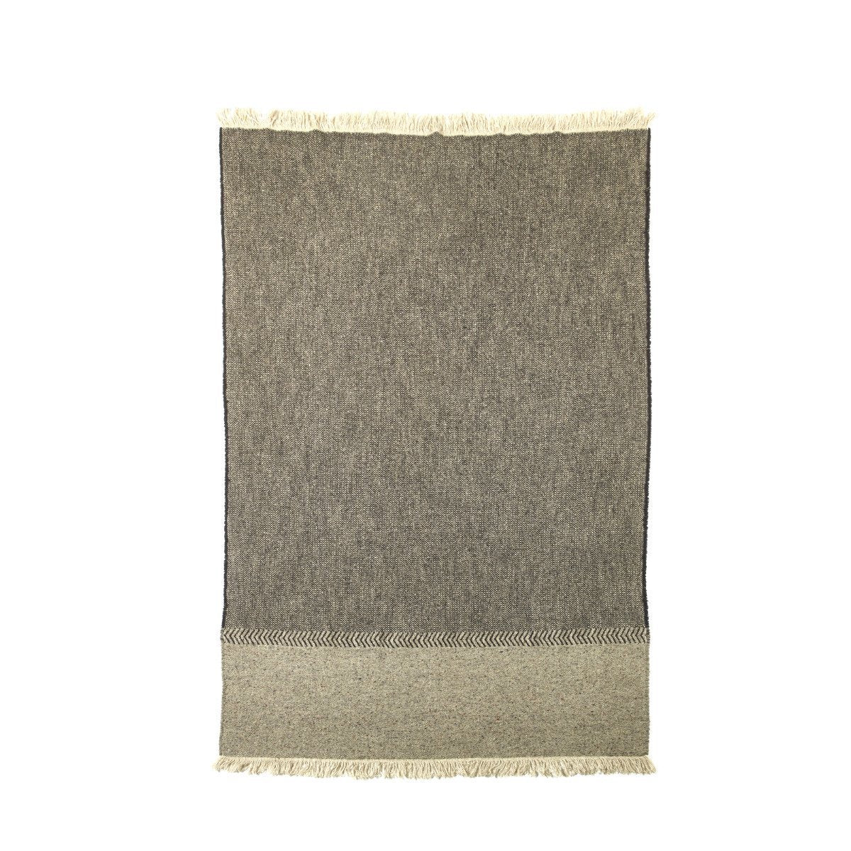 Libeco Jules Throw - Black and Green Herringbone