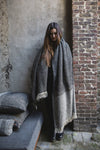 Libeco Jules Throw - Black and Green Herringbone