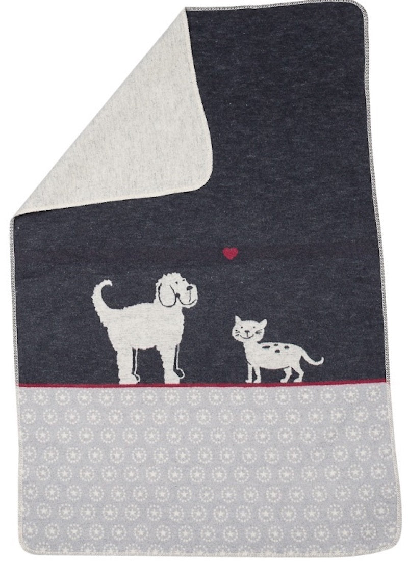 David Fussenegger Bassinet Blanket - Love Cat & Dog