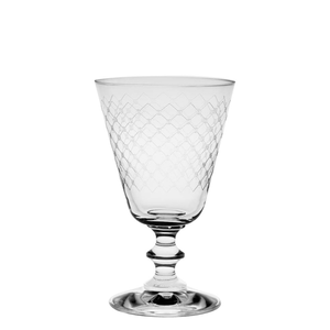 Fishnet Engraved Wine Glass