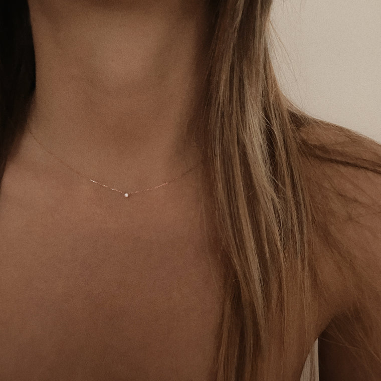 Vanrycke One Rose Gold Diamond Necklace